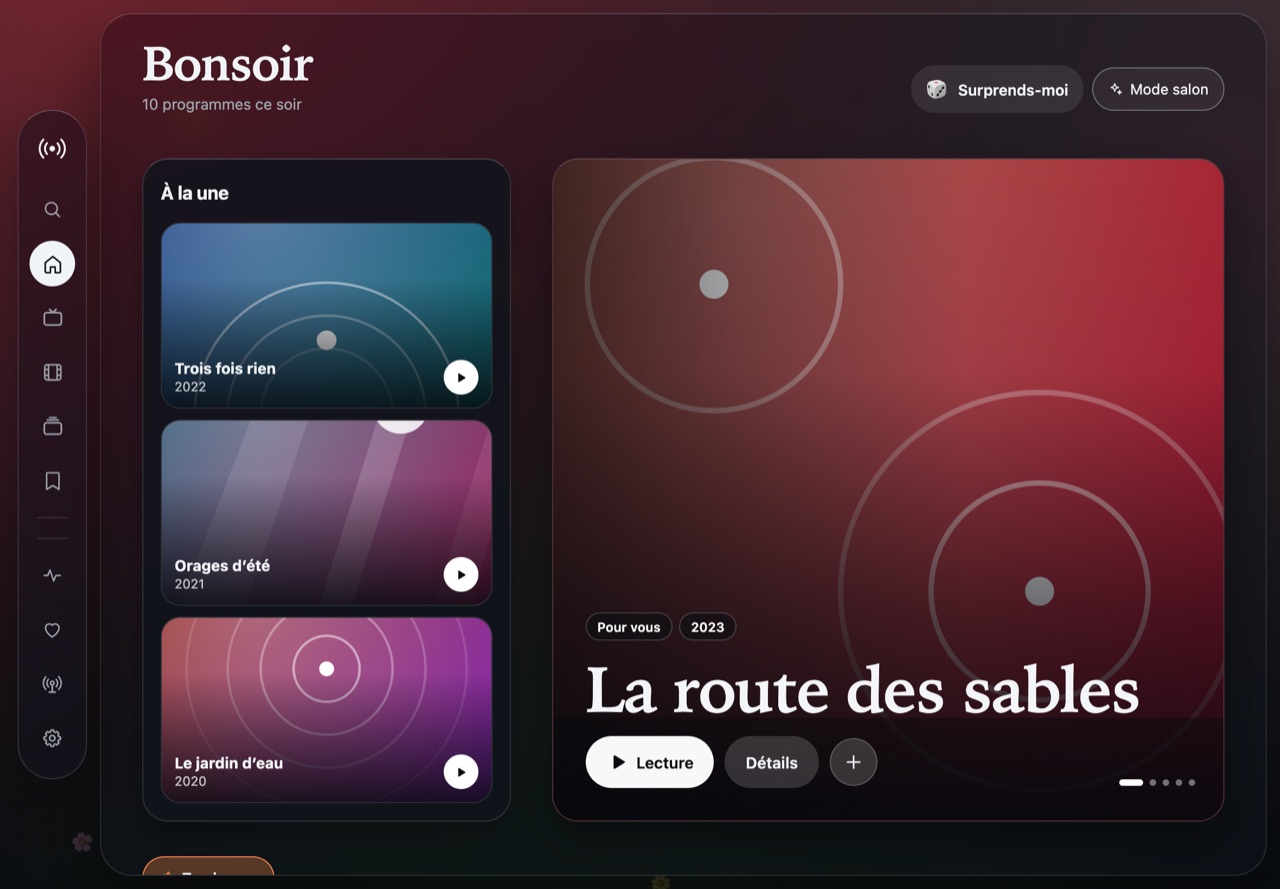 Capture d’écran d’Onde : Accueil sur iPad