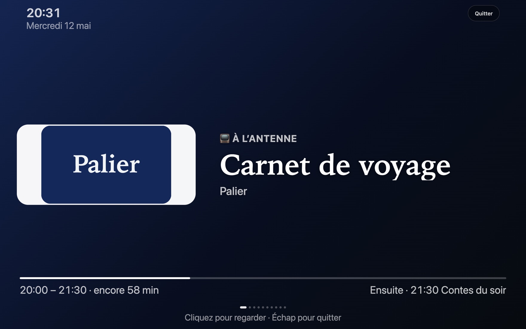 Capture d’écran d’Onde : Mode salon