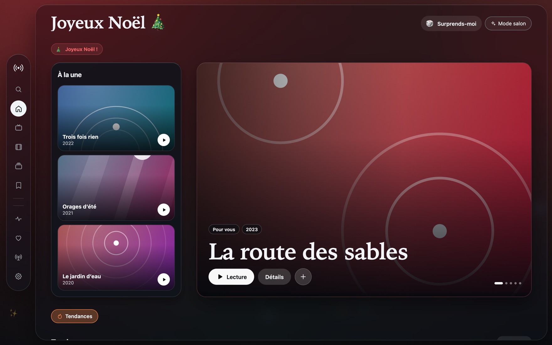 Capture d’écran d’Onde : Ambiance Noël